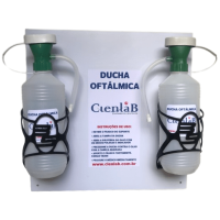 Lava Olhos Portátil - Ducha Oftálmica - 2 Duchas + Suporte de Parede