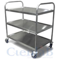 Carrinho de Inox - 3 Bandejas - 600 x 400 x 900mm