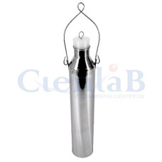 Garrafa Saca Amostra - Aço Inox Polido - Rolha 20mm