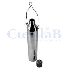 Garrafa Saca Amostra - Aço Inox Polido - Tampa Rosqueável