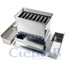Quarteador de Amostras - Aço Inox -  8 planos de 13mm