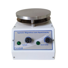 Agitador Magnético com Aquecimento Plataforma Alumínio 15cm 15 litros