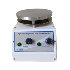 Agitador Magnético com Aquecimento Plataforma Alumínio 20cm 15 litros