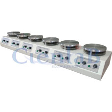 Bateria de Agitador Magnético com Aquecimento, 6 Provas (10 litros cada) Bateria de Agitador Magnético com Aquecimento, 6 Provas (10 litros cada)