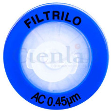 Filtro de seringa Acetato de Celulose - Hidrofílico - 0,45μm x 13mm - Caixa com 100 unidades