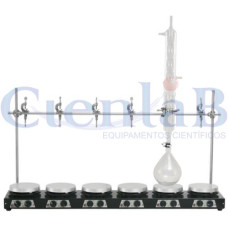 Bateria de Agitador Magnético Com Aquecimento, 6 provas, 4 litros Bateria de Agitador Magnético Com Aquecimento, 6 provas, 4 litros