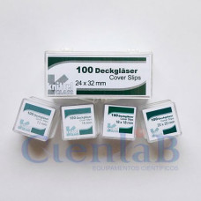 Lamínula Quadrada Borossilicato 15x15mm, caixa com 100 unidades Lamínula Quadrada Borossilicato 15x15mm, caixa com 100 unidades