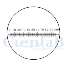 Retículo de Medição Tipo Régua 0.1mm para Microscópios L20 Retículo de Medição Tipo Régua 0.1mm para Microscópios L20