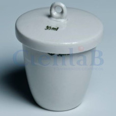 Cadinho de Porcelana - Forma Alta - Com tampa. Capacidade: 25ml. Dimensões: 38 x 40 mm Cadinho de Porcelana - Forma Alta - Com tampa. Capacidade: 25ml. Dimensões: 38 x 40 mm