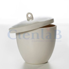 Cadinho de Porcelana - Forma Média - Com tampa. Capacidade: 100ml. Dimensões: 62 x 57 mm Cadinho de Porcelana - Forma Média - Com tampa. Capacidade: 100ml. Dimensões: 62 x 57 mm