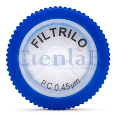 Filtro de seringa Celulose Regenerada - Hidrofílico - 0,45μm x 25mm - Caixa com 100 unidades