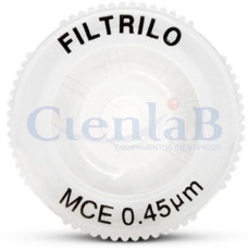 Filtro de Seringa em Ésteres de Celulose Mistos - Hidrofílico - 0,45µm x 13mm (100 unidades)