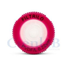 Filtro de Seringa em PVDF - Hidrofílico - 0,22µm x 13mm (100 unidades)