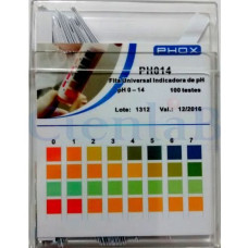 Papel Indicador de pH - 0 a 14 (com 100 tiras / fitas)