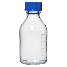 Frasco Reagente Vidro Tampa Rosca GL45 Azul anti-gotas   500ml