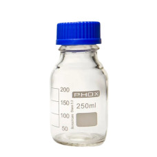 Frasco Reagente Vidro Tampa Rosca GL45 Azul anti-gotas   100ml