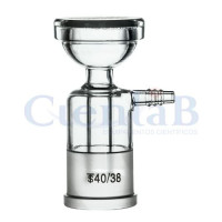 Funil de vidro com saída lateral para vácuo - JUNTA Funil de vidro com saída lateral para vácuo - JUNTA