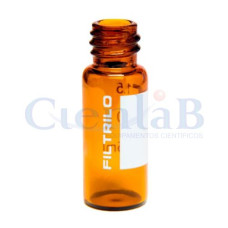 Vial para Cromatógrafo - Rosca 8mm - 2mL - Âmbar (100 unidades)