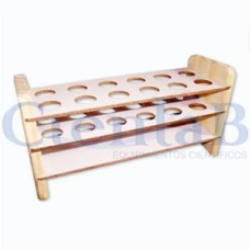 Estante para Tubos de Ensaio de Madeira - 12 Tubos