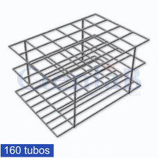 Estante Para Tubo de Ensaio em Arame de Aço Inox - 160 tubos Estante Para Tubo de Ensaio em Arame de Aço Inox - 160 tubos