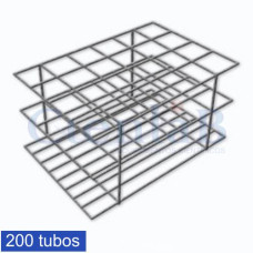 Estante Para Tubo de Ensaio em Arame de Aço Inox - 200 tubos