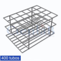 Estante Para Tubo de Ensaio em Arame de Aço Inox - 400 tubos