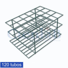 Estante Para Tubo de Ensaio em Arame de Ferro Zincado - 120 tubos