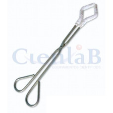 Pinça Para Frasco e Balão com Refratário Aço Inox 22cm