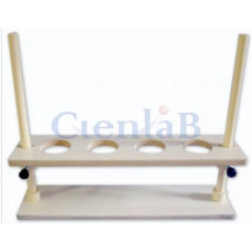 Suporte para Funil de Madeira - 2 Hastes - 1 Prateleira - 2 Funis