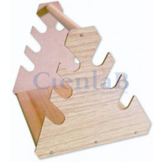 Suporte Triangular de Madeira Para Pipetas -  6 Pipetas
