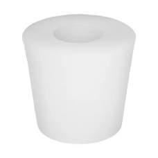 Rolha de Silicone Com Furo Número 13A - Ø Superior = 47 mm x Ø Inferior = 40 mm x Altura = 40 mm. Pacote com 3