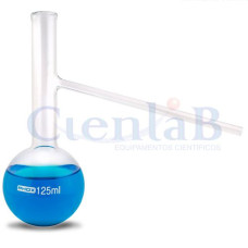 Balão de destilação com fundo redondo e saída lateral - Borossilicato, capacidade 50ml Balão de destilação com fundo redondo e saída lateral - Borossilicato, capacidade 50ml