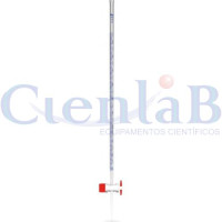 Bureta graduada com torneira de Teflon - Bocal com funil, capacidade 25ml Bureta graduada com torneira de Teflon - Bocal com funil, capacidade 25ml