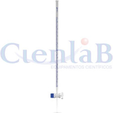 Bureta graduada com torneira de vidro - Bocal simples, capacidade  10ml