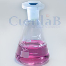 Erlenmeyer graduado - Rolha plástica - Borossilicato, capacidade 50ml Erlenmeyer graduado - Rolha plástica - Borossilicato, capacidade 50ml