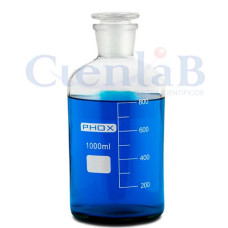 Frasco Reagente Vidro Incolor Rolha de vidro Boca Estreita Esmerilhada   60ml