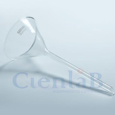 Funil analítico liso com haste longa - Ângulo 60° - Borossilicato, Ø90mm Funil analítico liso com haste longa - Ângulo 60° - Borossilicato, Ø90mm