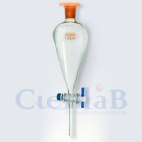 Funil de separação - Pêra - Torneira e rolha Teflon, 125ml Funil de separação - Pêra - Torneira e rolha Teflon, 125ml