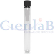 Tubo de Ensaio Vidro 13x100mm com Tampa de Rosca em Baquelite