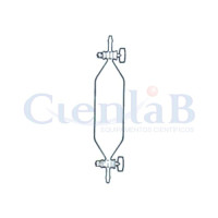 Ampola p/amostra gás c/ 2 torneiras de vidro, 125 ml Ampola p/amostra gás c/ 2 torneiras de vidro, 125 ml