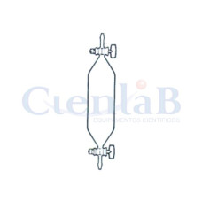 Ampola p/amostra gás c/ 2 torneiras de teflon ,  125 ml