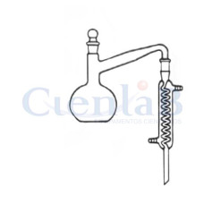 Aparelho  Para Destilação de Água Completo (balão e condensador de 200mm),  500 ml