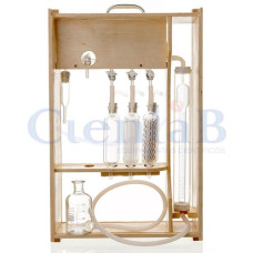 Aparelho de Orsat Completo (ampola, bureta, camisa, frasco, alonga, torneira de teflon),  2 provas