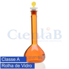 Balão volumétrico com rolha de polietileno Âmbar CLASSE A Capacidade 5ml Balão volumétrico com rolha de polietileno Âmbar CLASSE A Capacidade 5ml