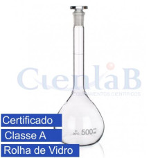 Balão volumétrico com rolha de vidro Classe A Com Certificado Rastreado a RBC. Capacidade    5ml