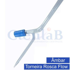 Bureta graduada c/ torneira rosca flow Âmbar, capacidade 5ml Bureta graduada c/ torneira rosca flow Âmbar, capacidade 5ml