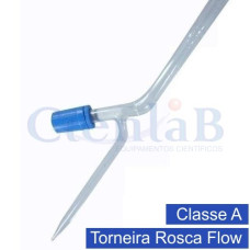 Bureta graduada c/ torneira rosca flow incolor CLASSE A, capacidade 5ml Bureta graduada c/ torneira rosca flow incolor CLASSE A, capacidade 5ml
