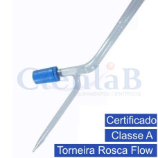 Bureta graduada c/ torn. rosca flow incolor CLASSE 'A' CERTIFICADO RASTREAVEL, capacidade 5ml Bureta graduada c/ torn. rosca flow incolor CLASSE 'A' CERTIFICADO RASTREAVEL, capacidade 5ml