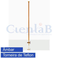 Bureta graduada com torneira de teflon ÂMBAR, capacidade 5ml Bureta graduada com torneira de teflon ÂMBAR, capacidade 5ml