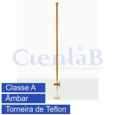 Bureta graduada com torneira de teflon ÂMBAR CLASSE A, capacidade 5ml Bureta graduada com torneira de teflon ÂMBAR CLASSE A, capacidade 5ml
